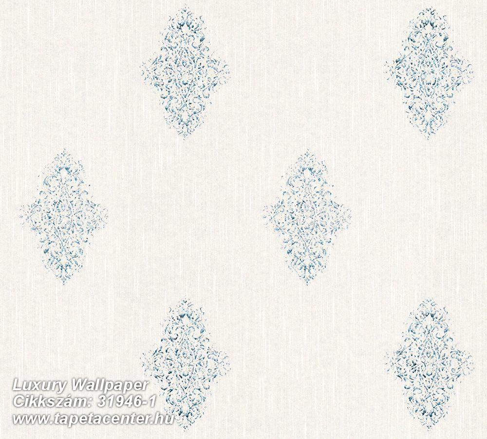 Barokk-klasszikus,valódi textil,ezüst,fehér,gyengén mosható,vlies tapéta 